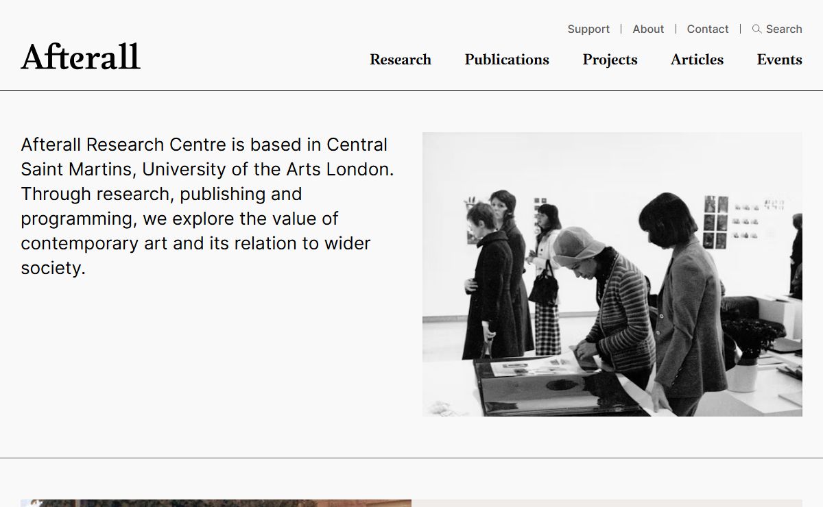 Afterall is a research organisation that focuses on contemporary art.