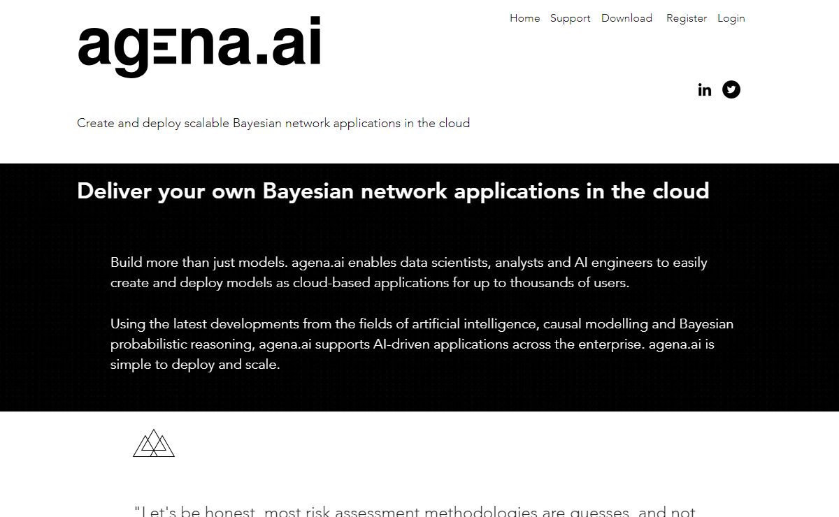 agena.ai | Bayesian network software, causal modelling and cloud deployment