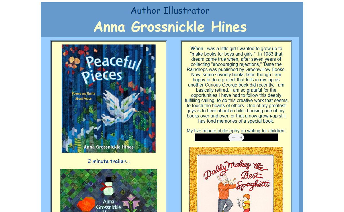 Anna Grossnickle Hines_Children's Author & Illustrator
