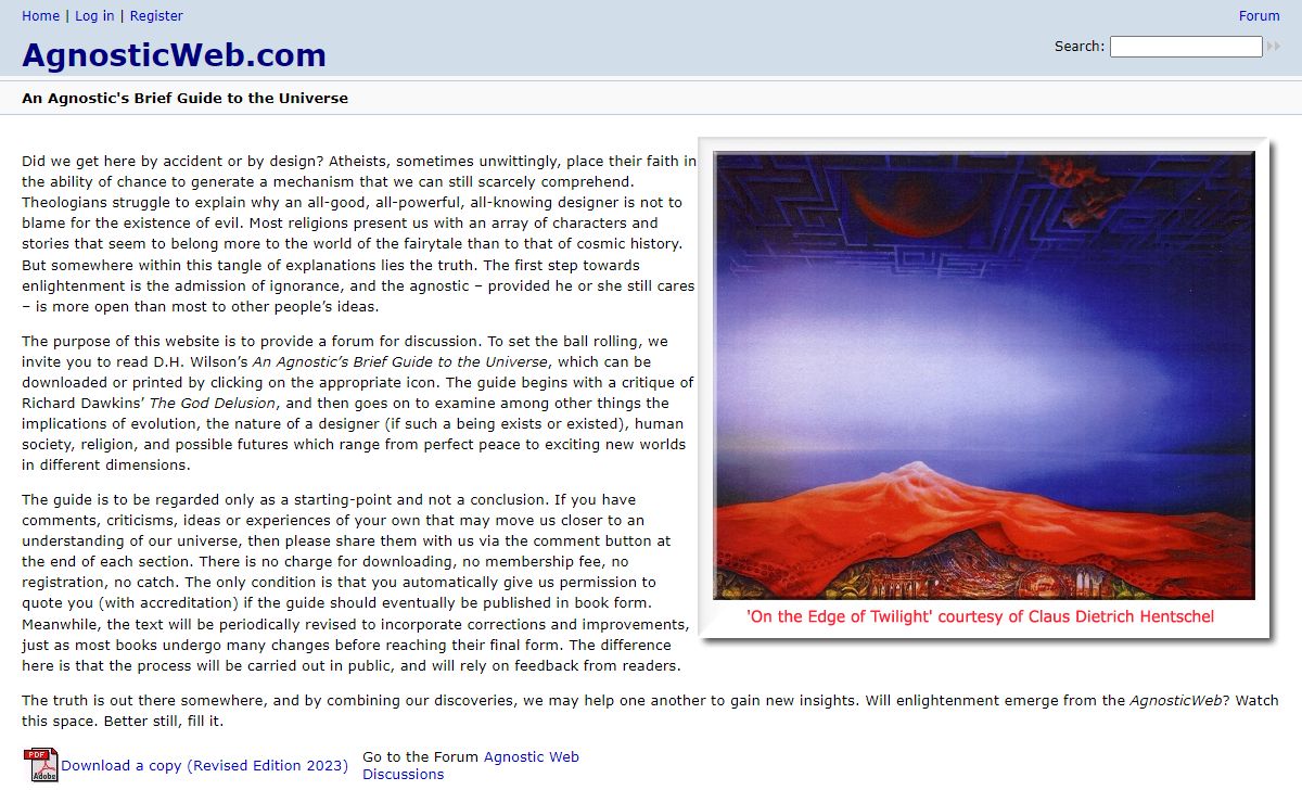 An open forum on religion and all related subjects, including evolution, origins and ethics.