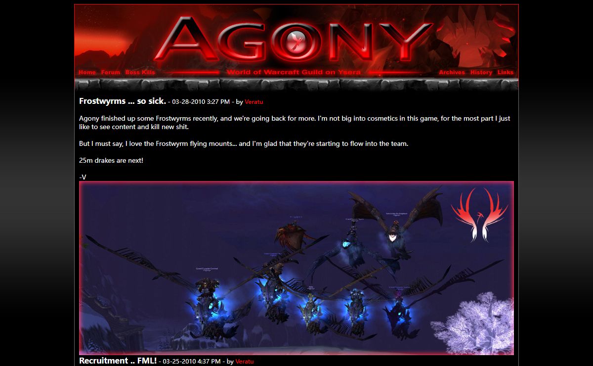 Agony - World of Warcraft Guild on Ysera