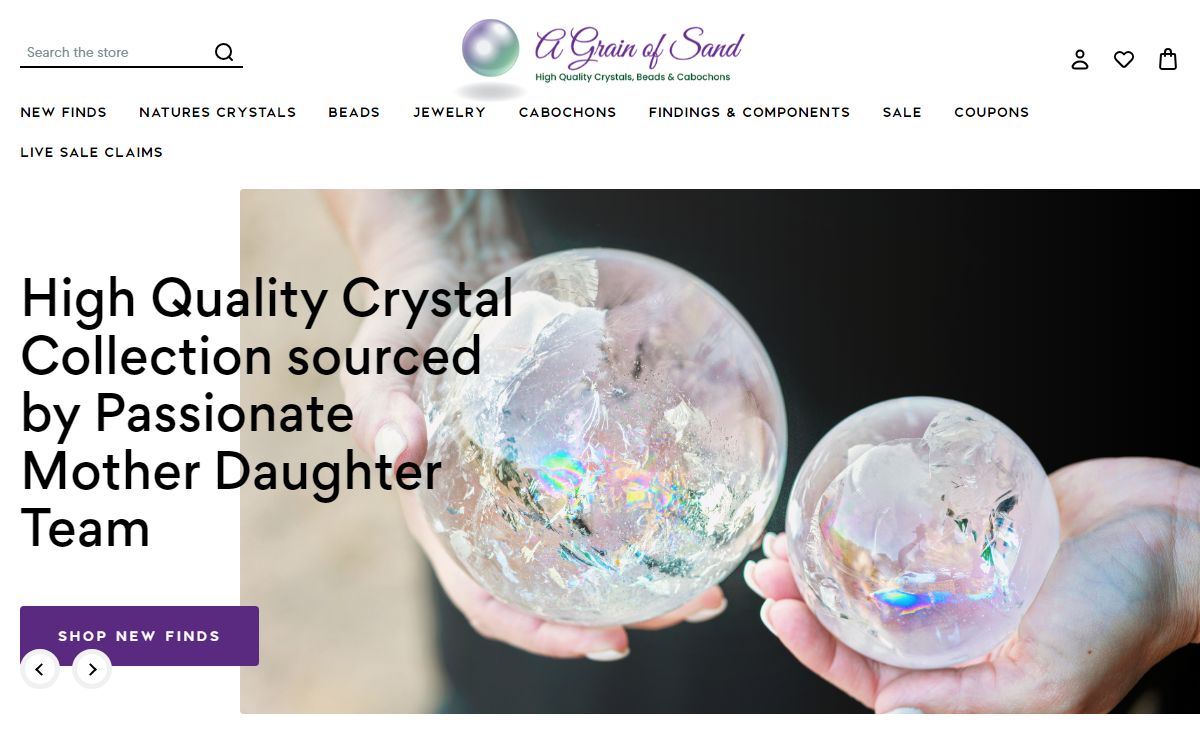 High Quality Crystals, Beads & Cabochons - A Grain Of Sand