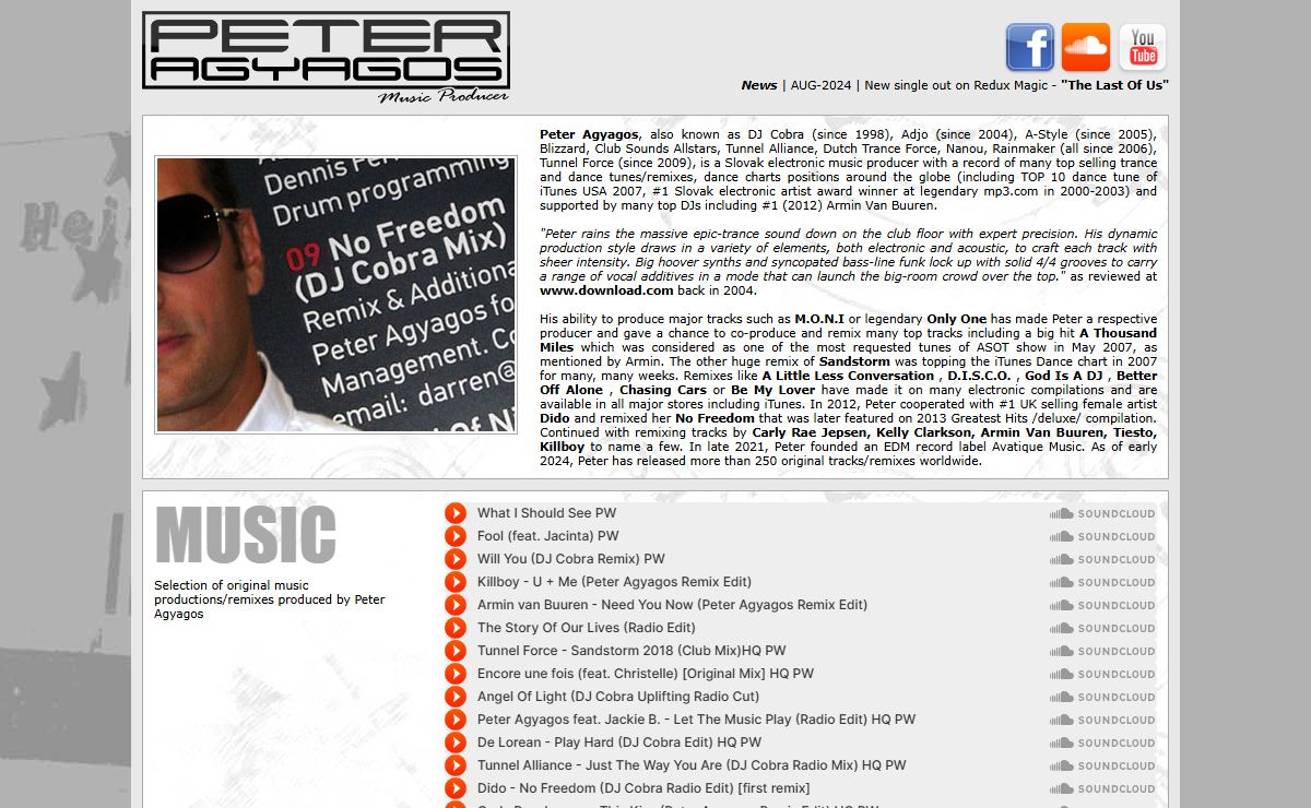 AGYAGOS.COM - TRANCE/DANCE Music Production - Website of international EDM music producer Peter Agyagos