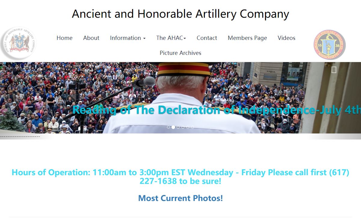 Ancient and Honorable Artillery Company of Massachusetts, Faneuil Hall Boston Massachusetts