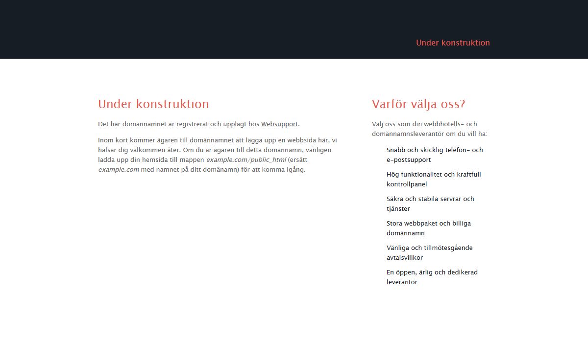Websupport webbhotell.