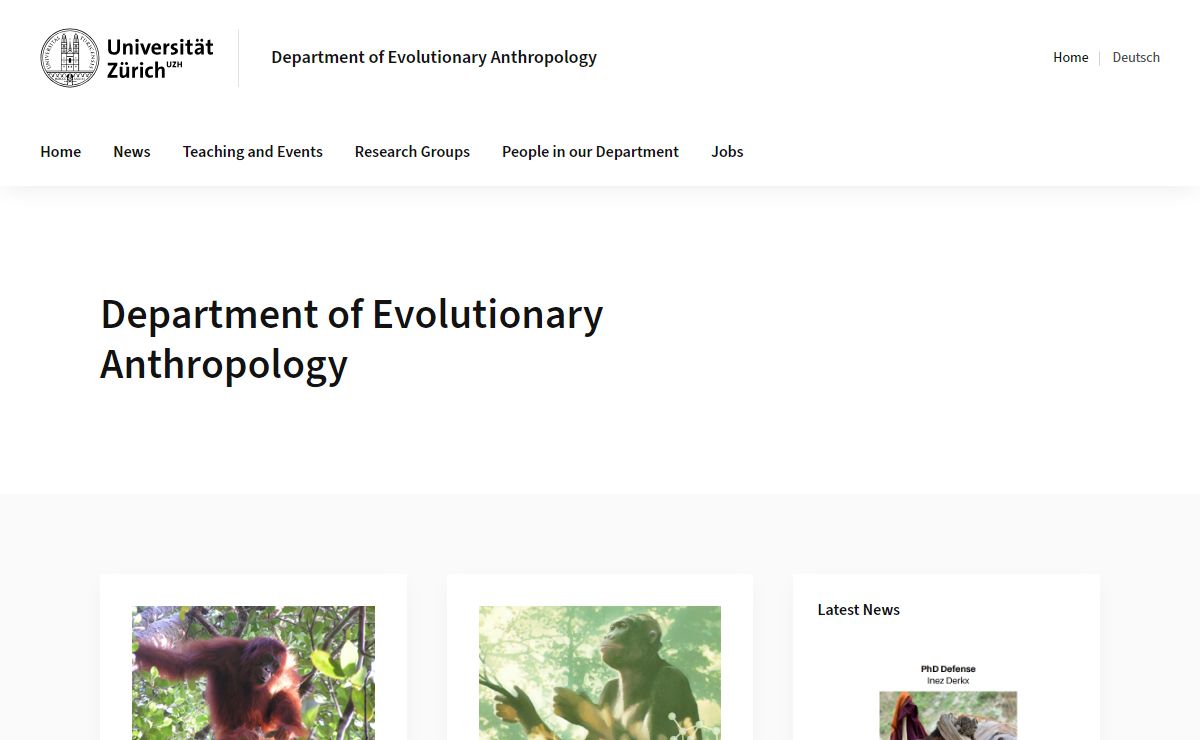 Department of Evolutionary Anthropology | Department of Evolutionary Anthropology | UZH
