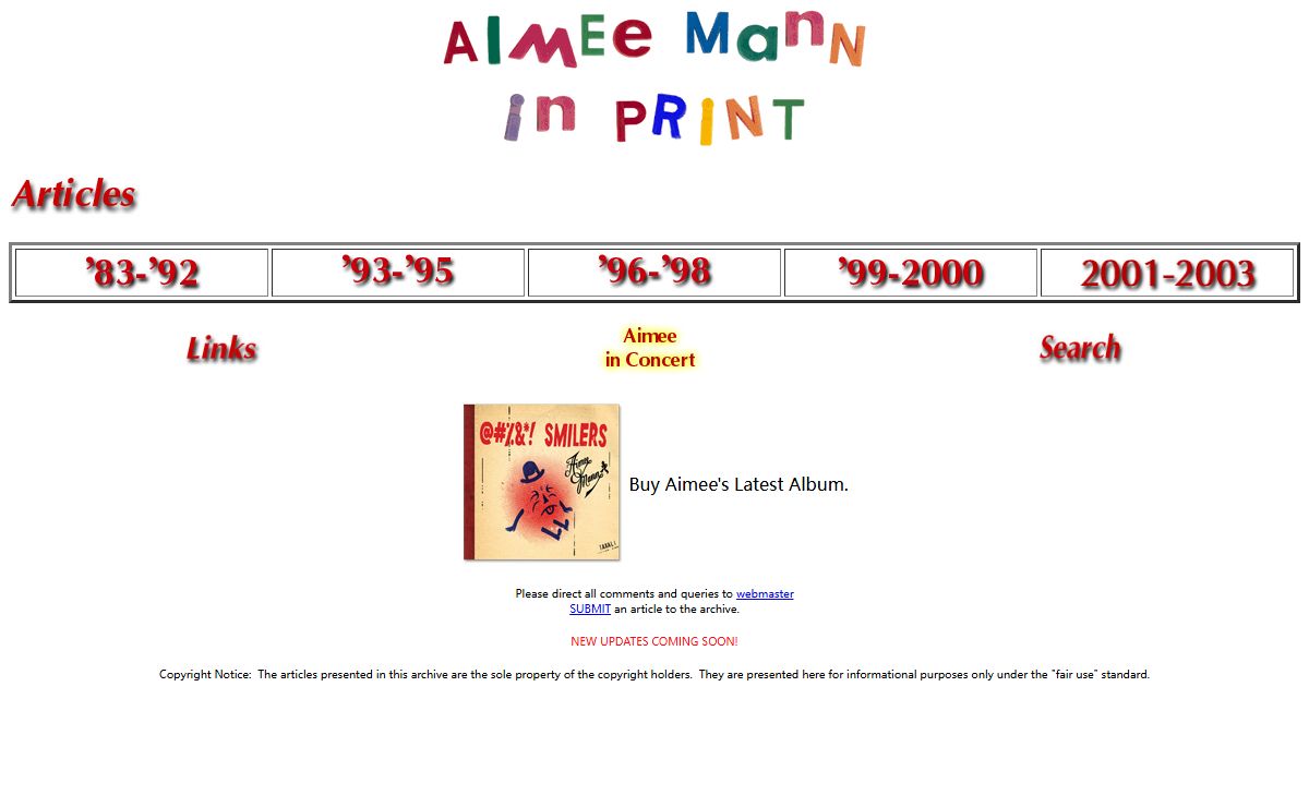 Aimee Mann In Print