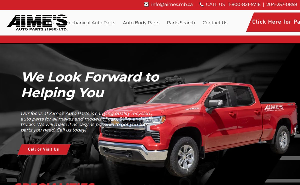 Auto Parts Winnipeg | Home | Aime’s Auto Parts