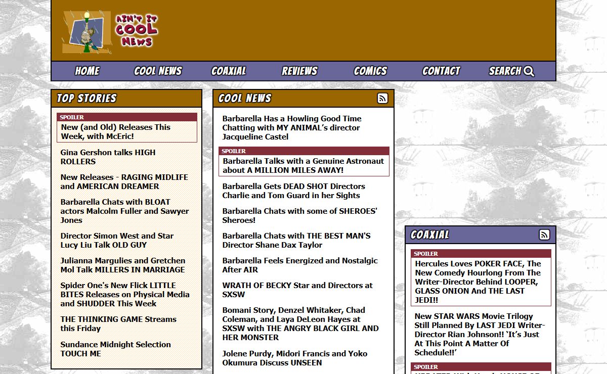 Ain't It Cool News: The best in movie, TV, DVD, and comic book news.