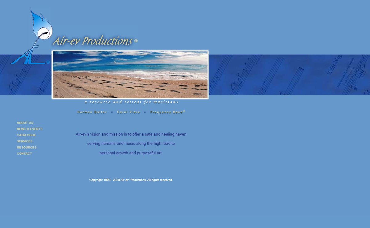 Air-ev Productions: Music Web Site for Norman Bolter, Carol Viera and the Frequency Band