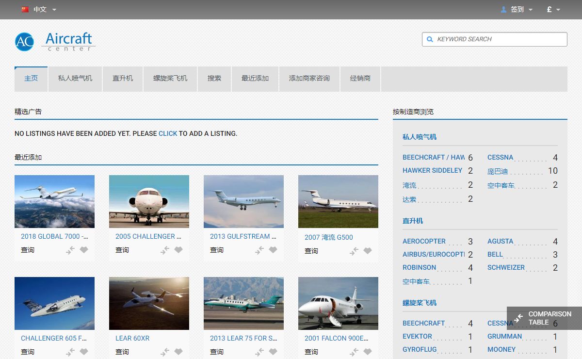 私人飞机，飞机，直升机和螺旋桨飞机出售|Aircraft-Center.com