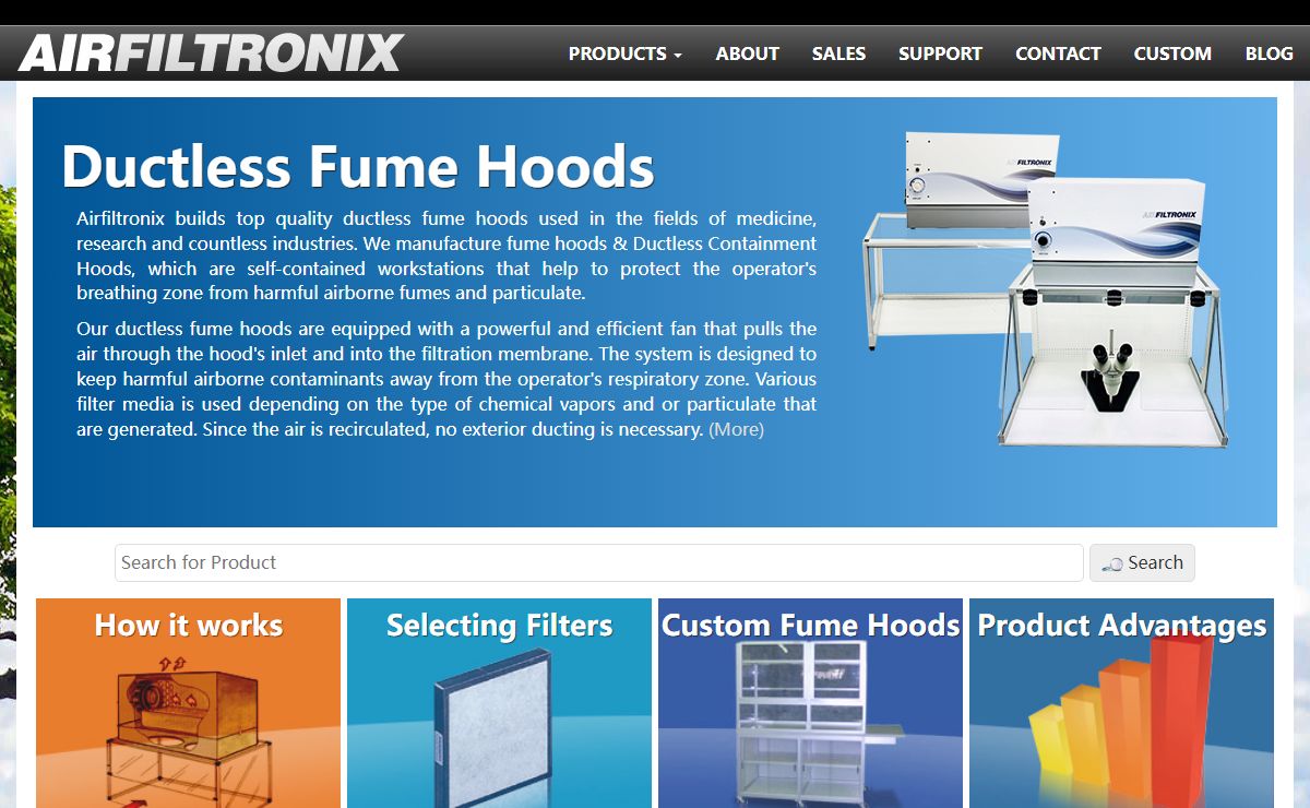 Airfiltronix - Ductless Fume Hoods & Industrial Clean Air Systems.