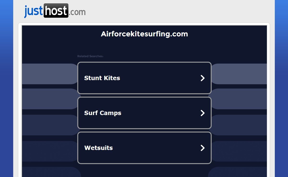 Welcome airforcekitesurfing.com - Justhost.com