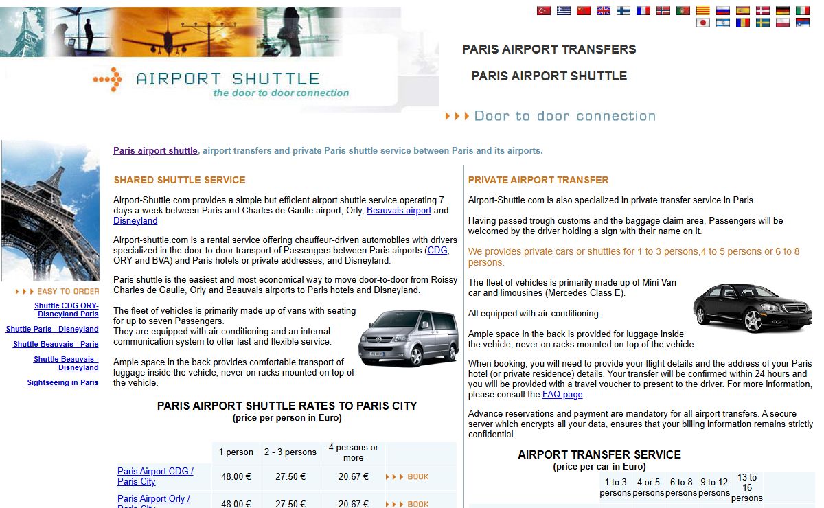 Paris shuttle, shuttle airport, Paris hotel transfers, paris airport transfers