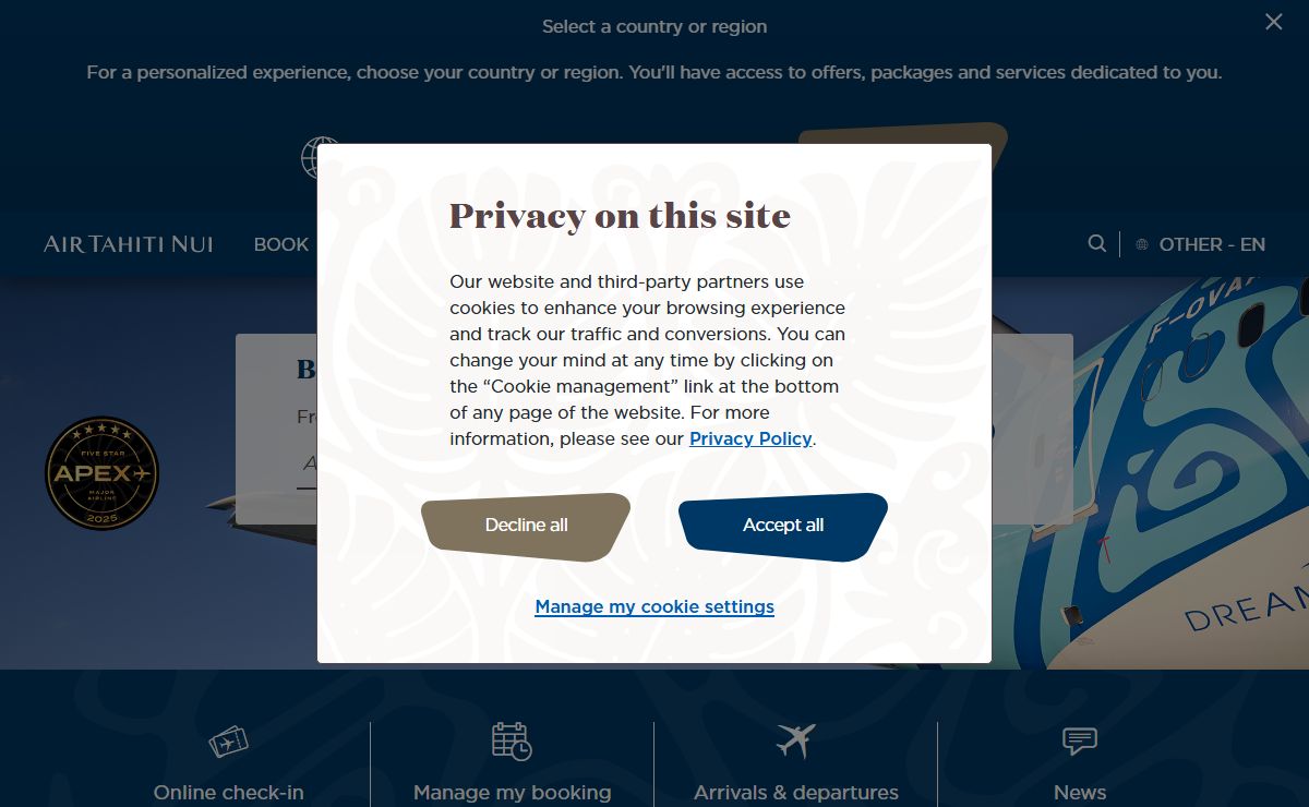 Air Tahiti Nui (Official Website) | Book flights and air tickets