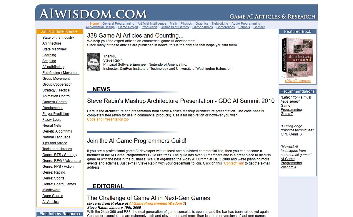 AIWisdom.com - Game AI Articles & Research