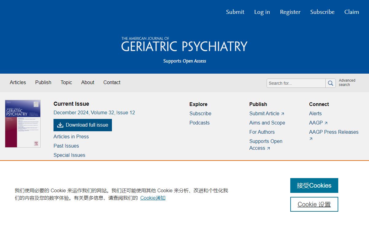 Home Page: The American Journal of Geriatric Psychiatry