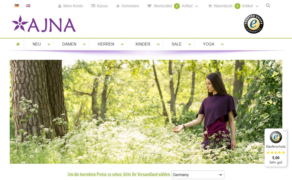 Naturmode von Ajna-Design - der Online Shop für Biokleidung