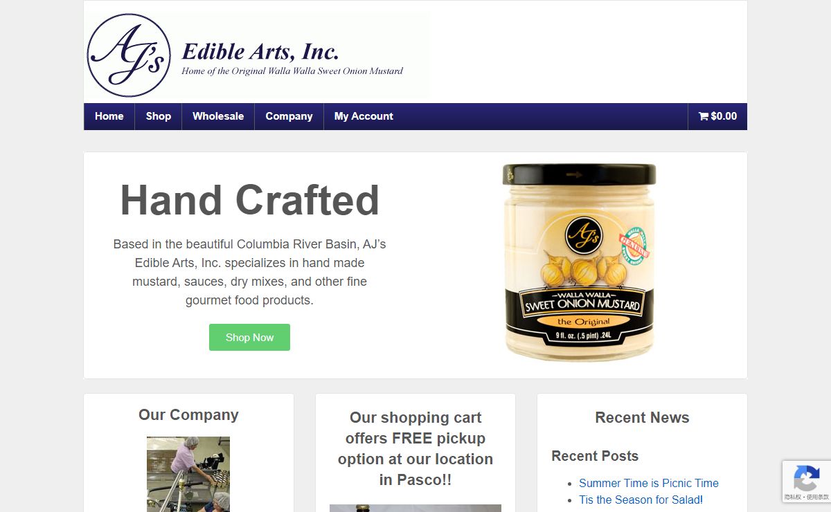 Home of AJ's Walla Walla Sweet Onion Mustard - AJ's Edible Arts, Inc.