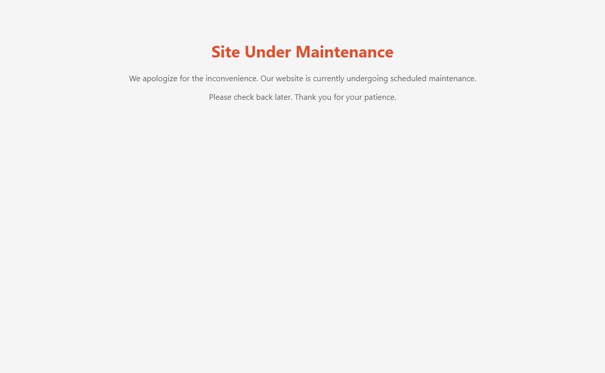 Site Under Maintenance