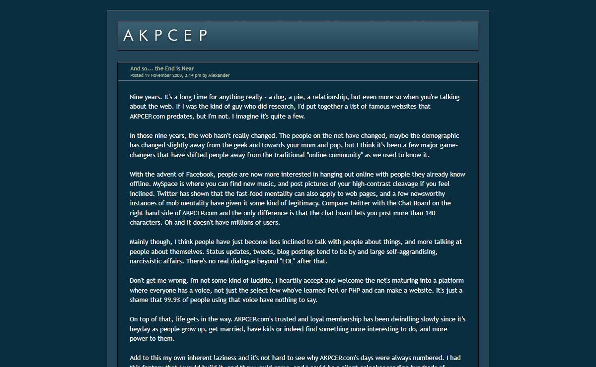 AKPCEP - Discussion forums, creative writing, poetry, prose and art.