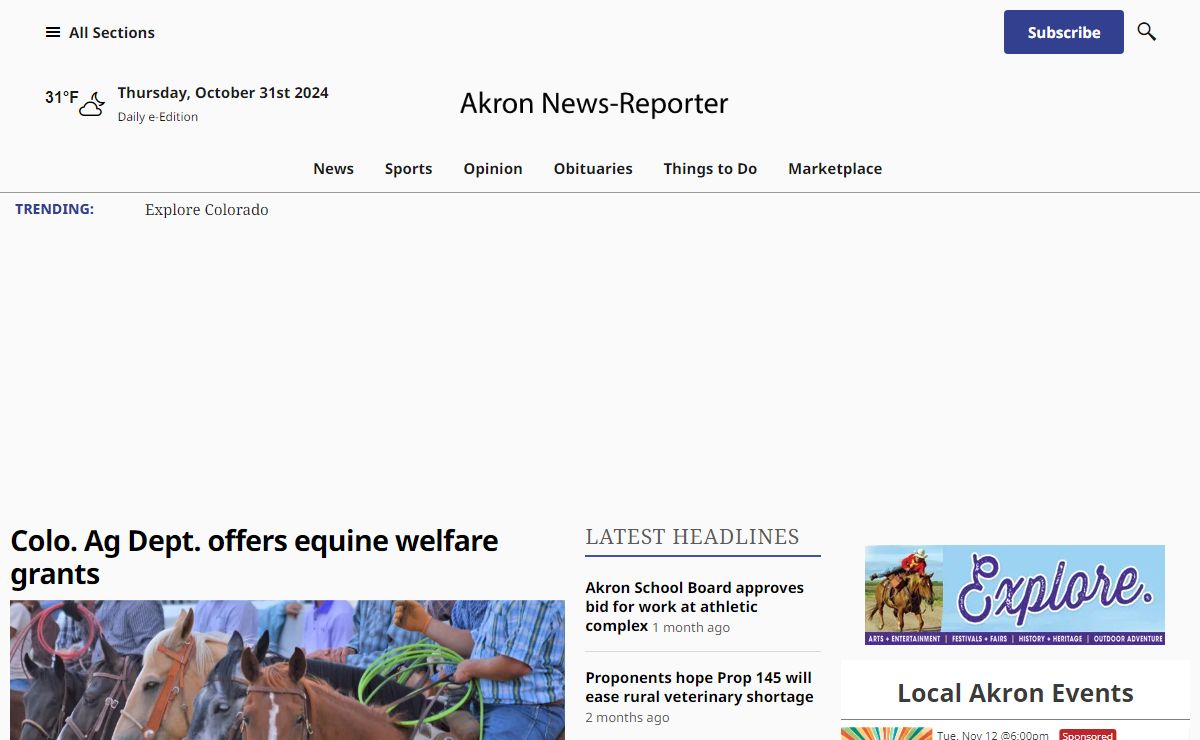 Akron News-Reporter – Akron, Colorado News, Sports, Weather and Things to Do