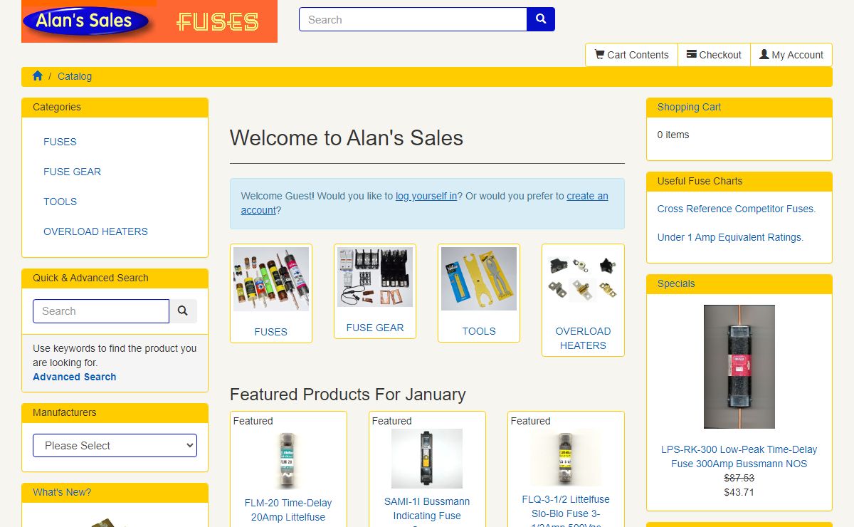 Alan's Sales for Fuses | Alan's Sales