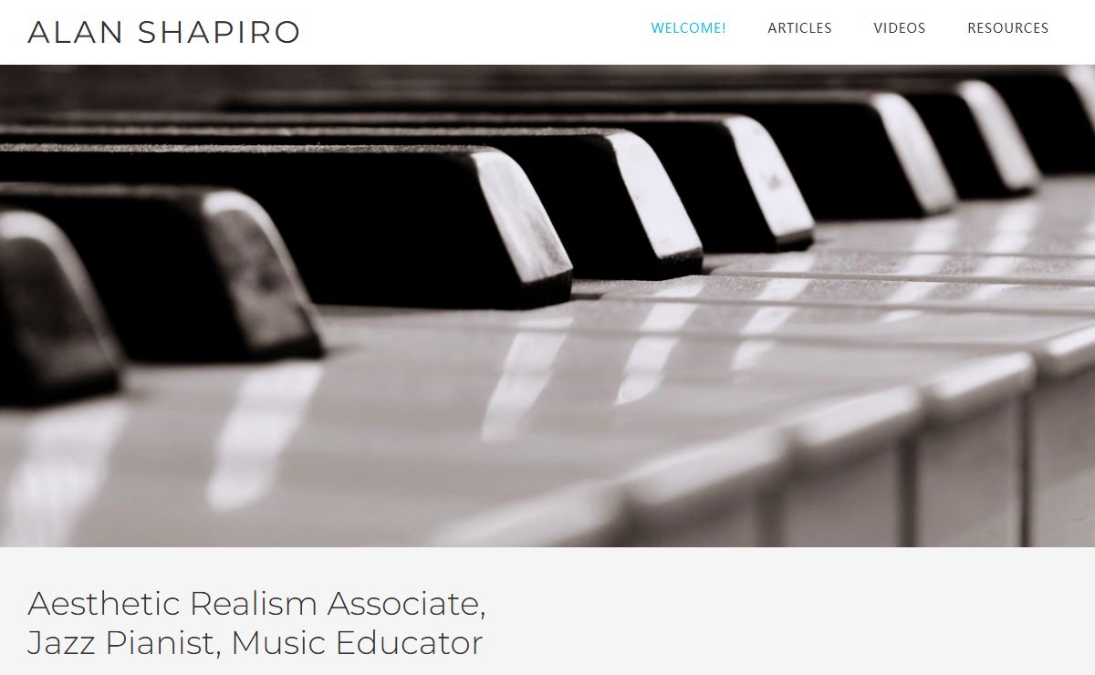 Alan Shapiro: Jazz pianist & Aesthetic Realism Associate