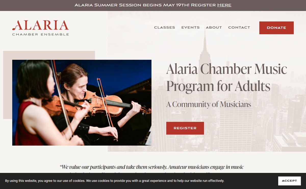 Alaria Chamber Ensemble - Chamber Music Programs for Adults in NYC