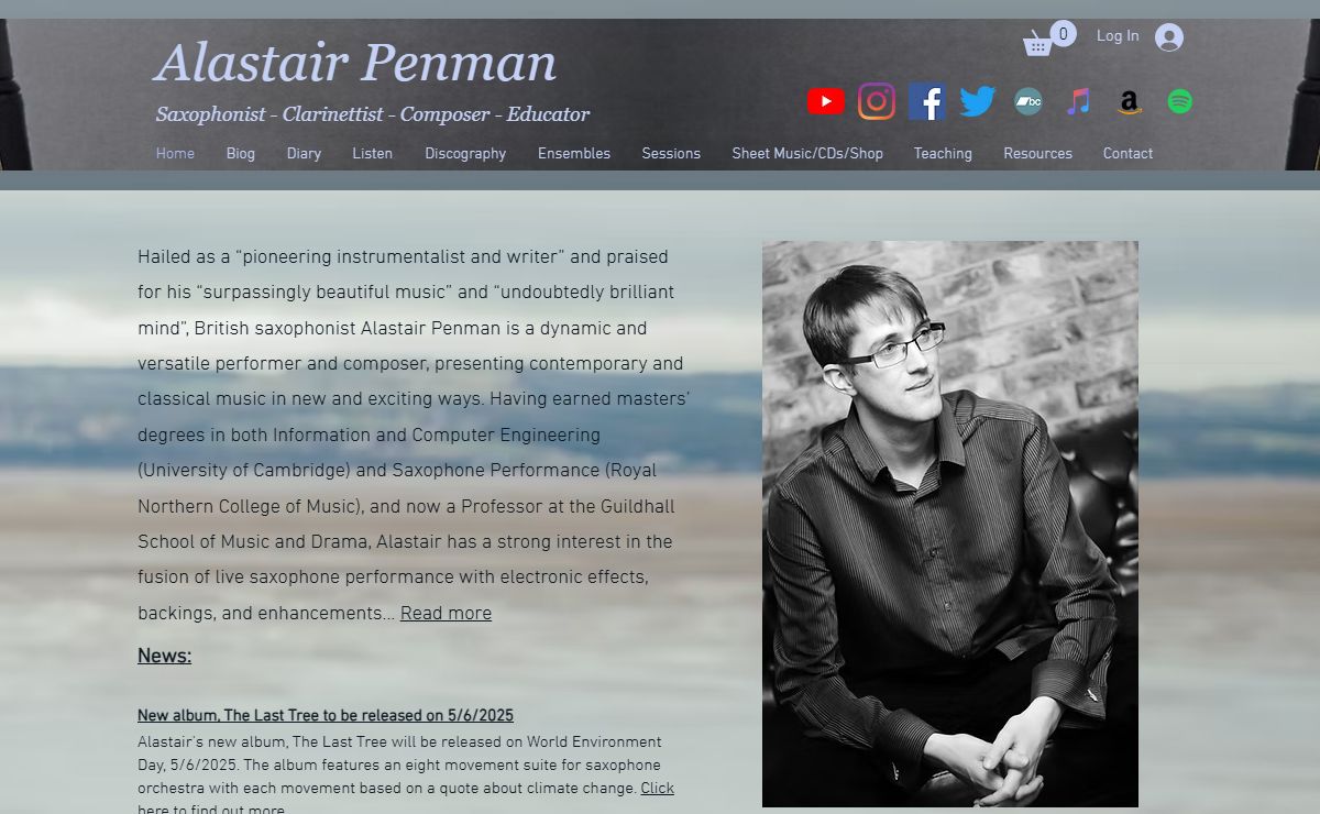 Alastair Penman - Saxophonist, Clarinettist, Composer, Educator