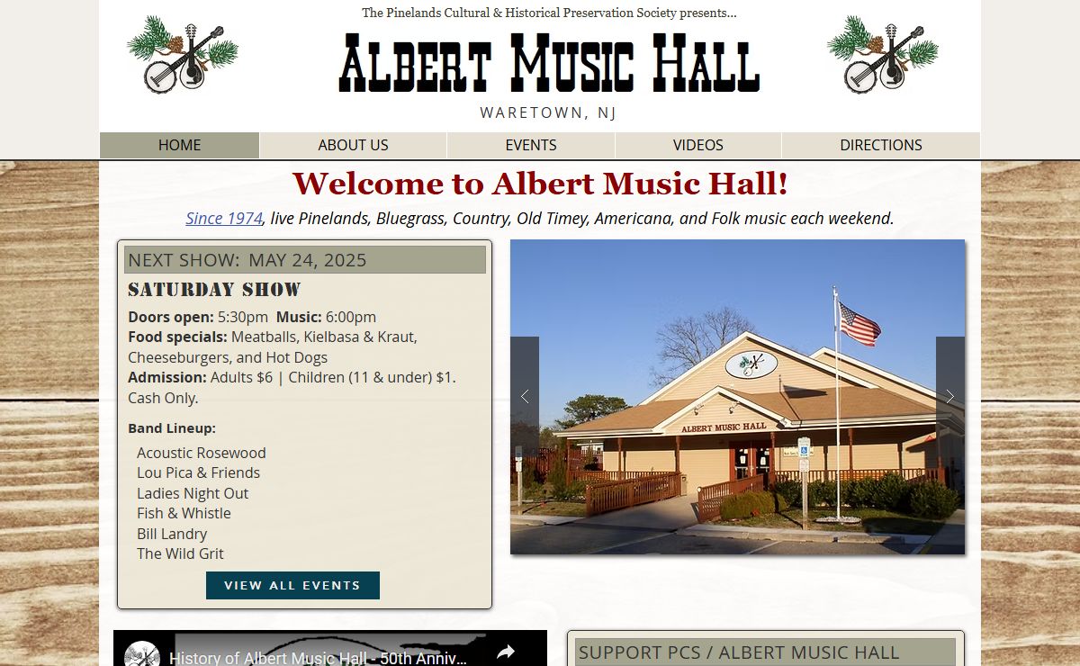 Albert Music Hall | Waretown, NJ | Bluegrass, Country, Folk, Americana, Old Timey and Pinelands Music