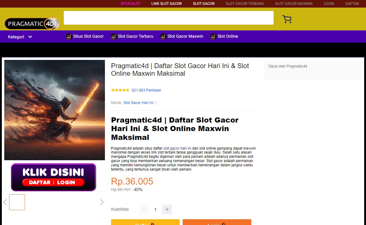 Pragmatic4d | Daftar Slot Gacor Hari Ini & Slot Online Maxwin Maksimal