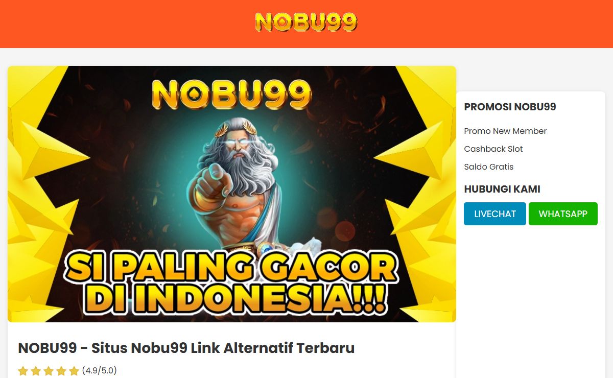 Situs Nobu99 - Link Alternatif Terbaru 2024 Pasti Wede!!!