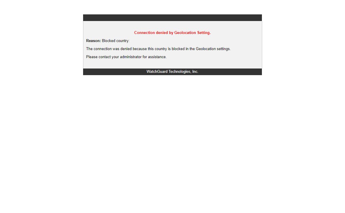 Connection denied by Geolocation