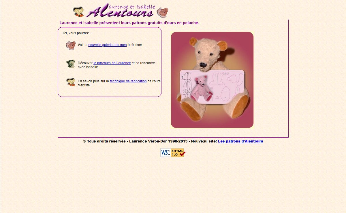 Alent' ours : ours en peluche de collection créés par Laurence Veron et Isabelle Leheup