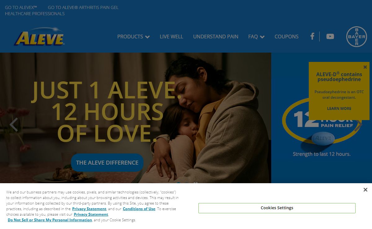 Aleve®: Each pill has the strength to last 12 hours | Aleve®