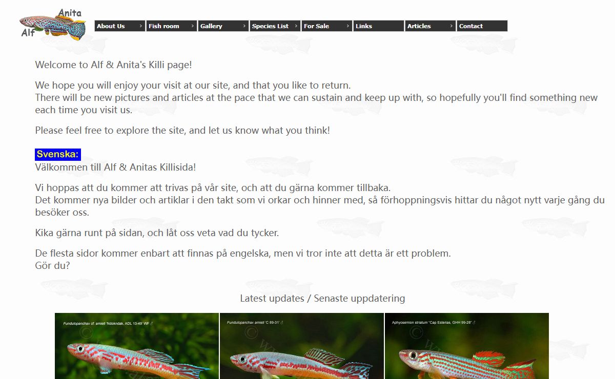Alf & Anita's Killi page 3.0