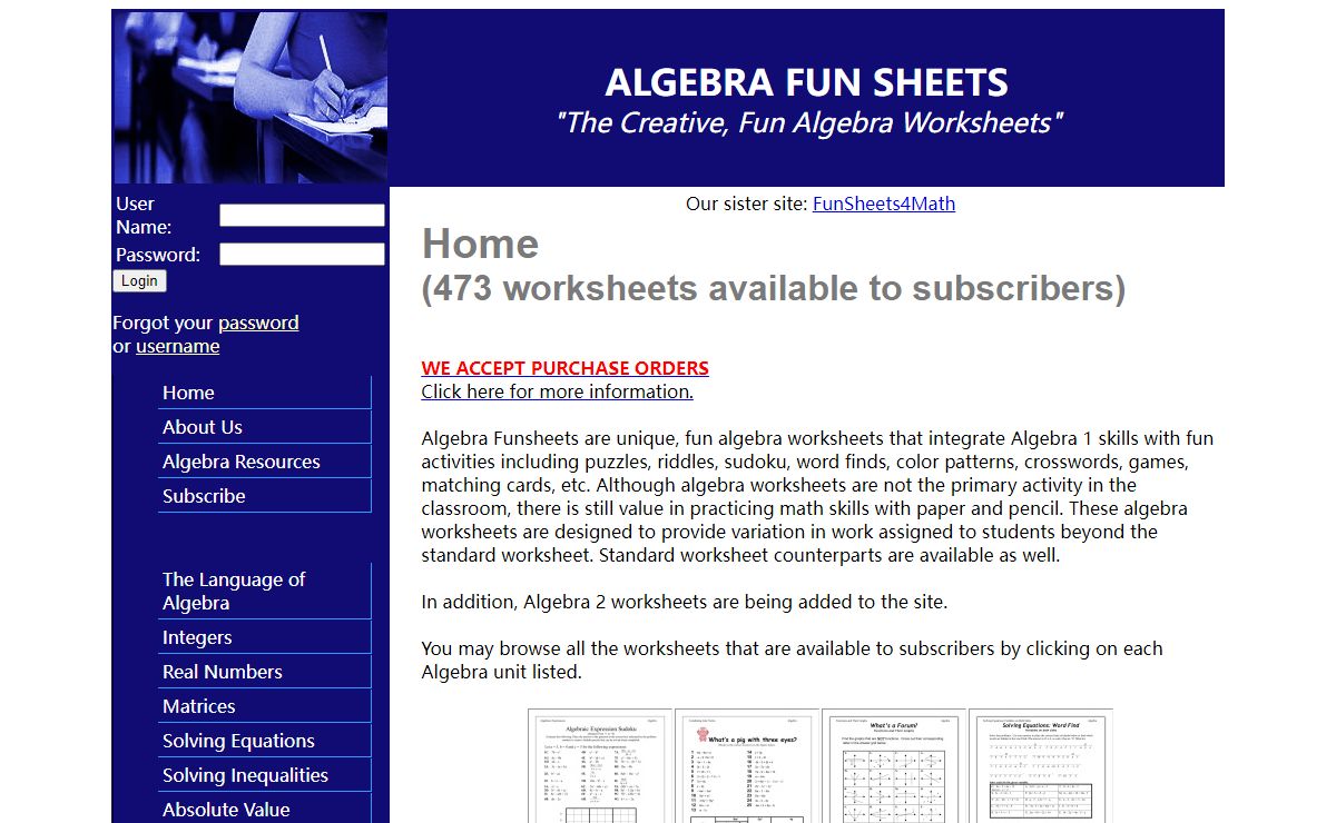 Algebra Fun Sheets: The Creative, Fun Algebra Worksheets