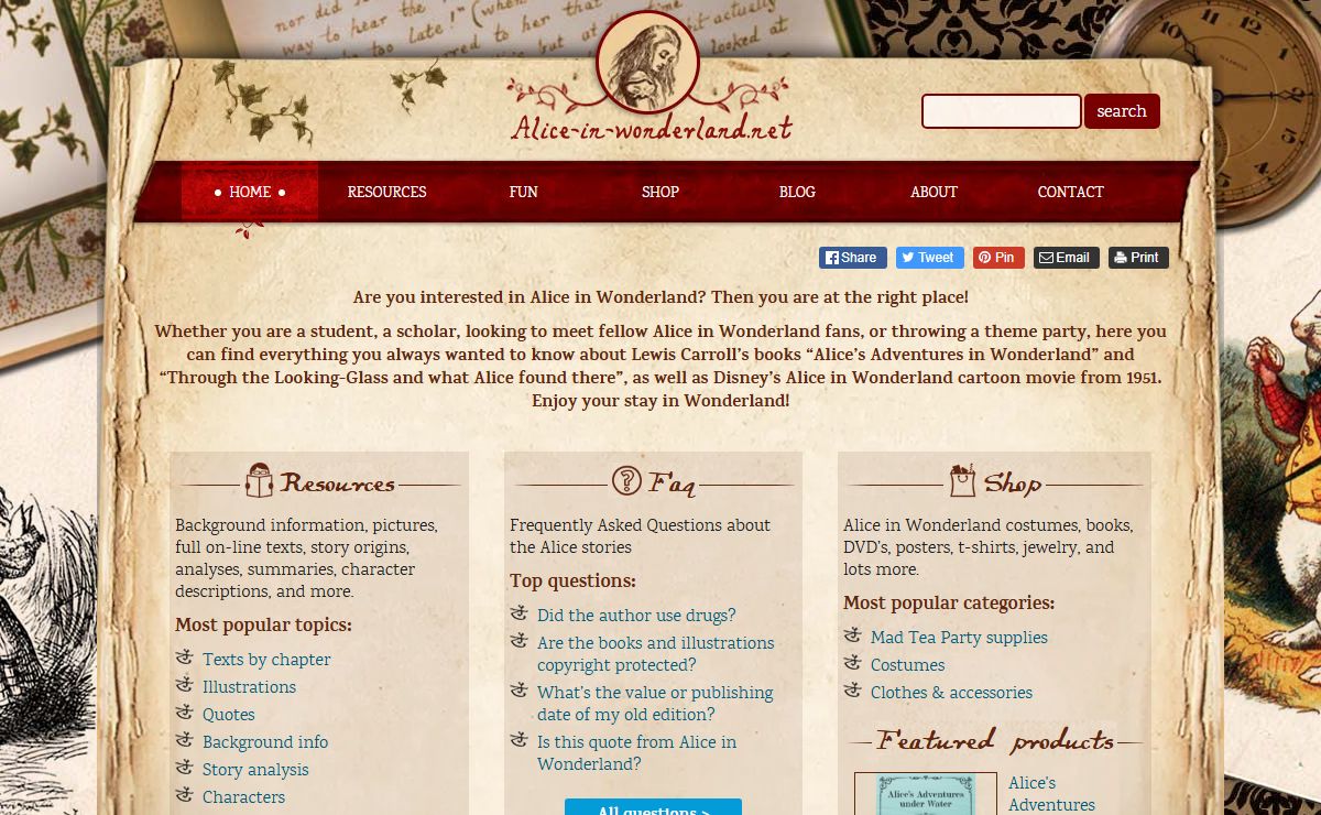 Alice in Wonderland.net