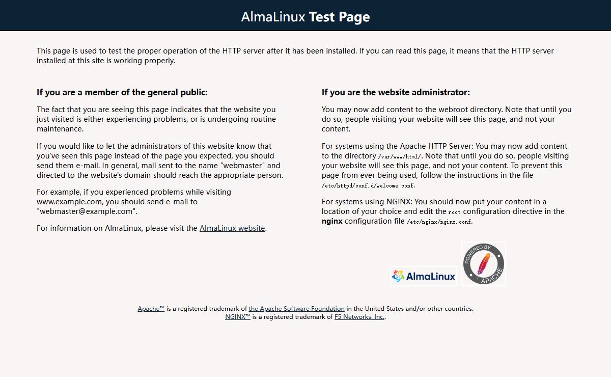 Test Page for the HTTP Server on AlmaLinux