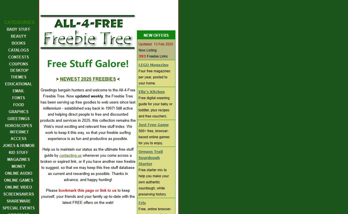 All-4-Free Freebie Tree - Free Stuff Galore!
