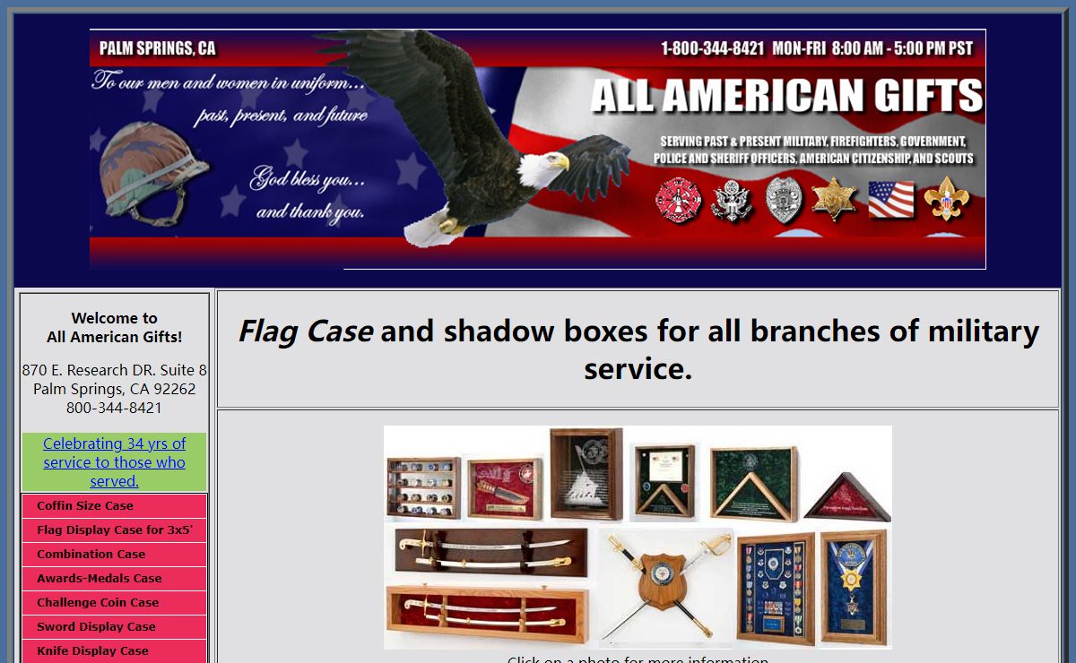 Flag case. Military award shadow box
