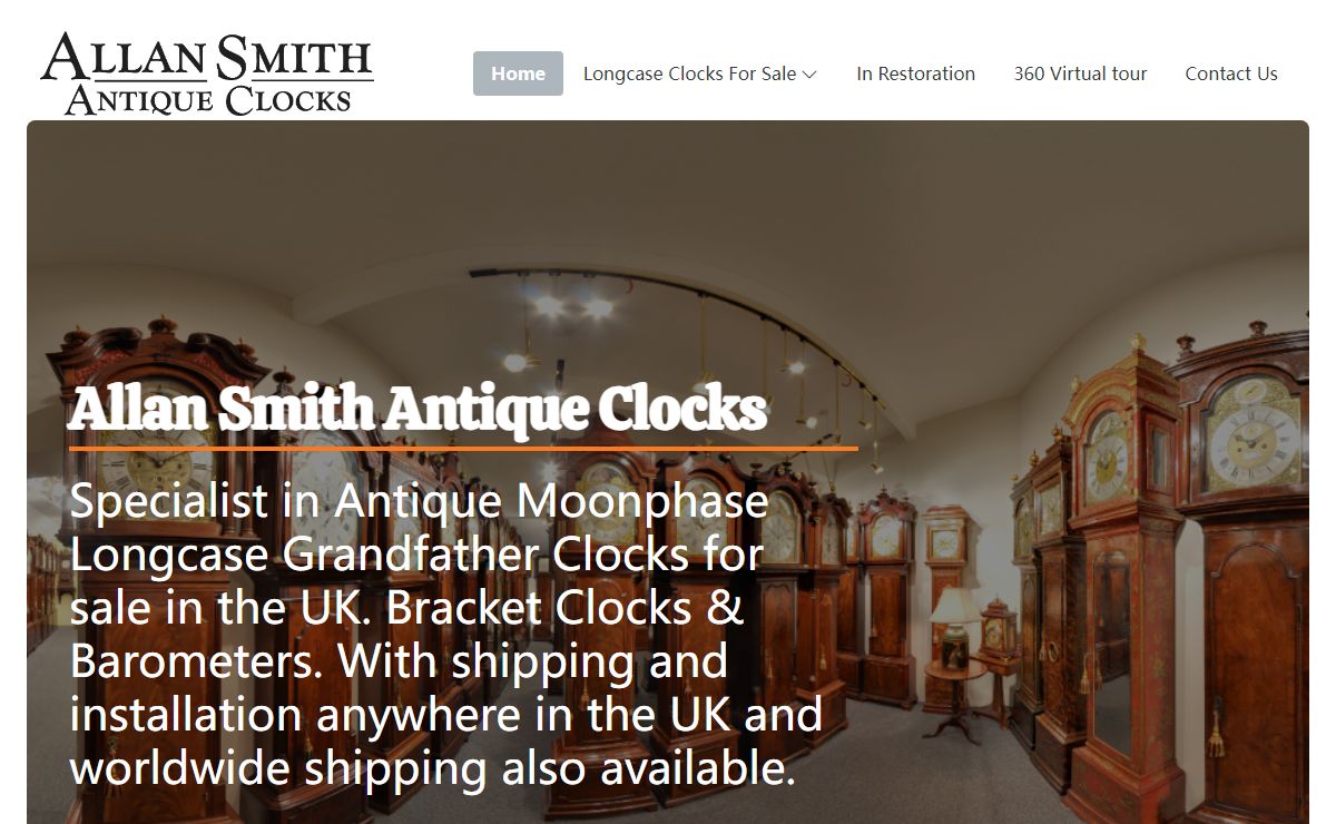 Allan Smith Antique Longcase Clocks - Specialists in Moonphase Longcase - Grandfather Clocks for sale in Swindon Wiltshire