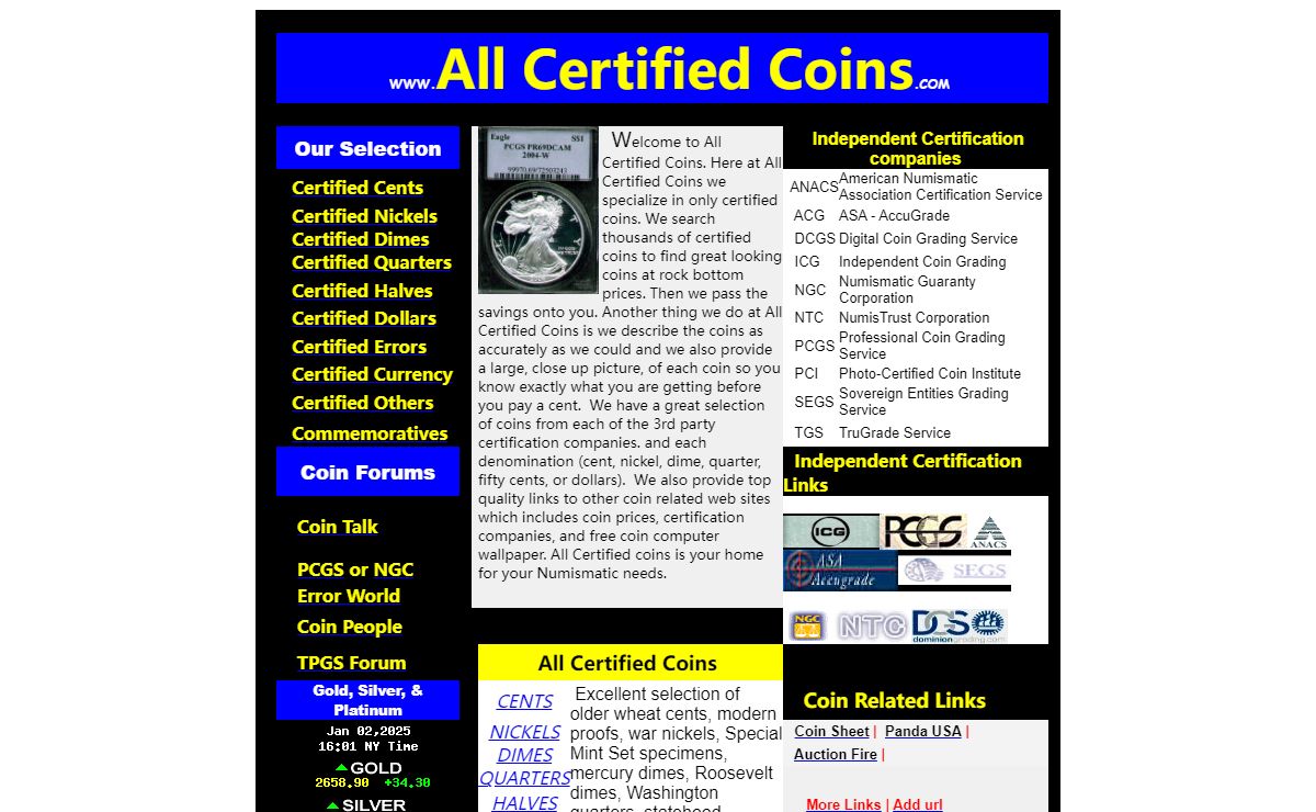 www.allcertifiedcoins.com