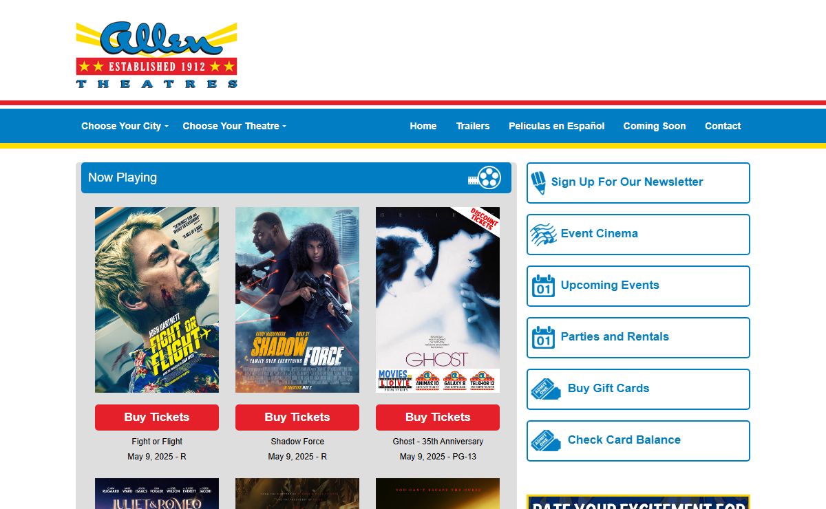 Welcome To Allen Theaters, Inc.'s Website - Home - Allen Theatres, Inc.