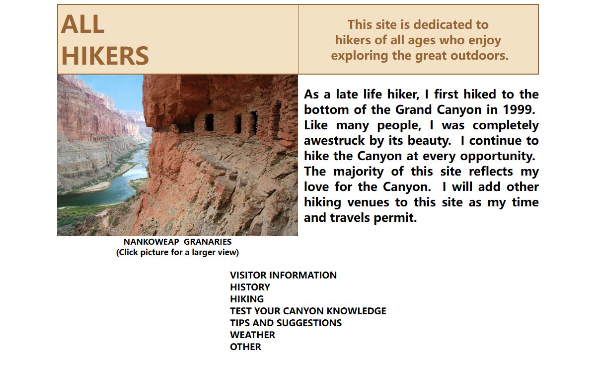 All Hikers - Grand Canyon Website
