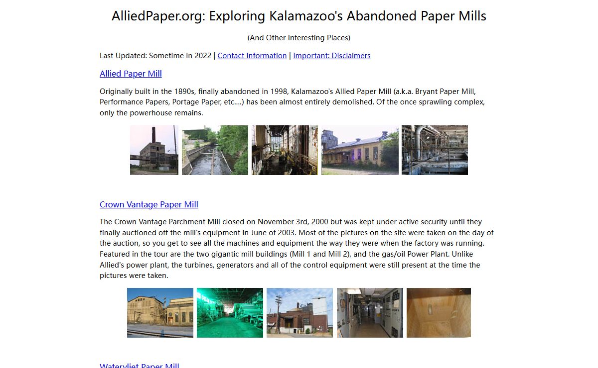 Allied Paper: An Abandoned Paper Mill