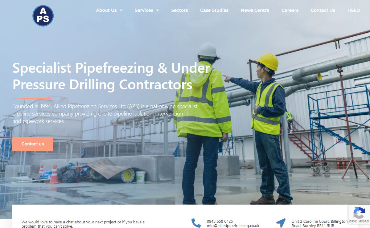 Pipe Freezing Services - Contractors for Pipefreezing - APS
