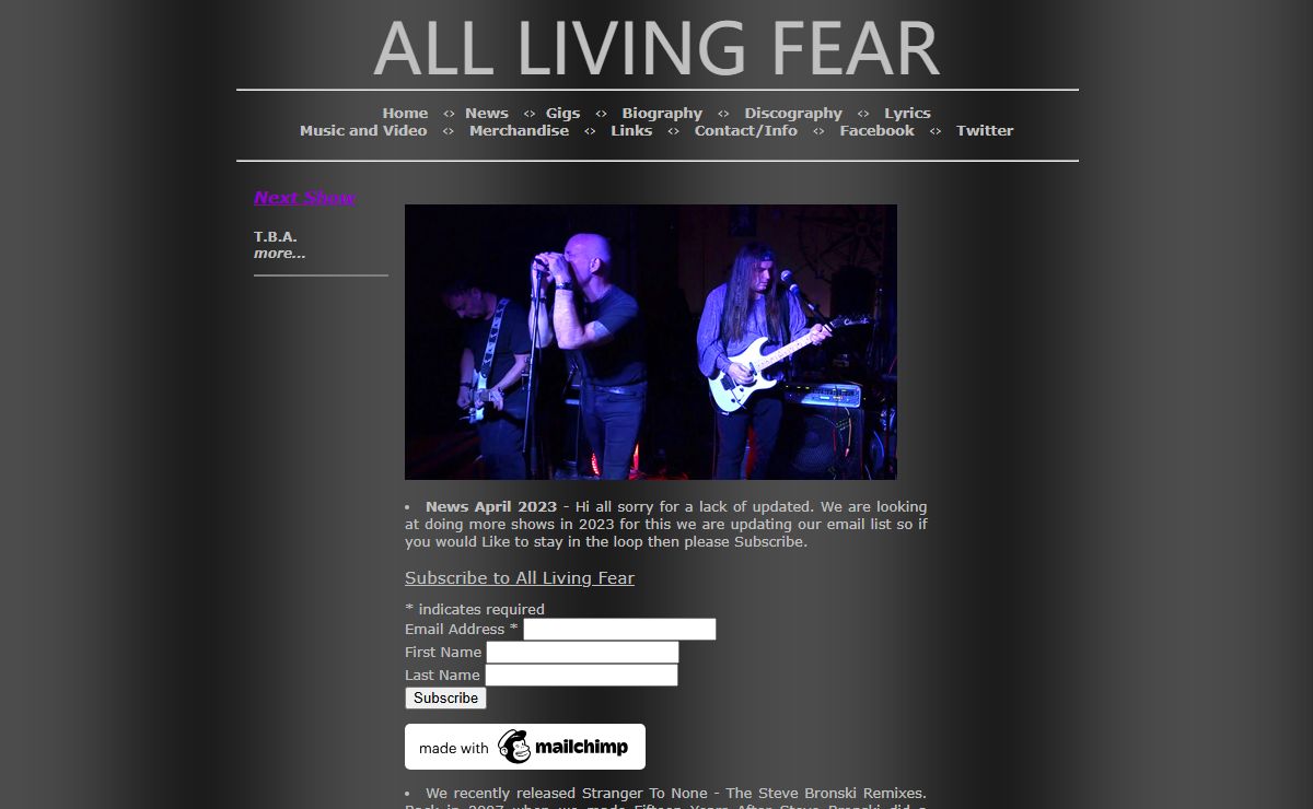 AllLivingFear.co.uk - Home