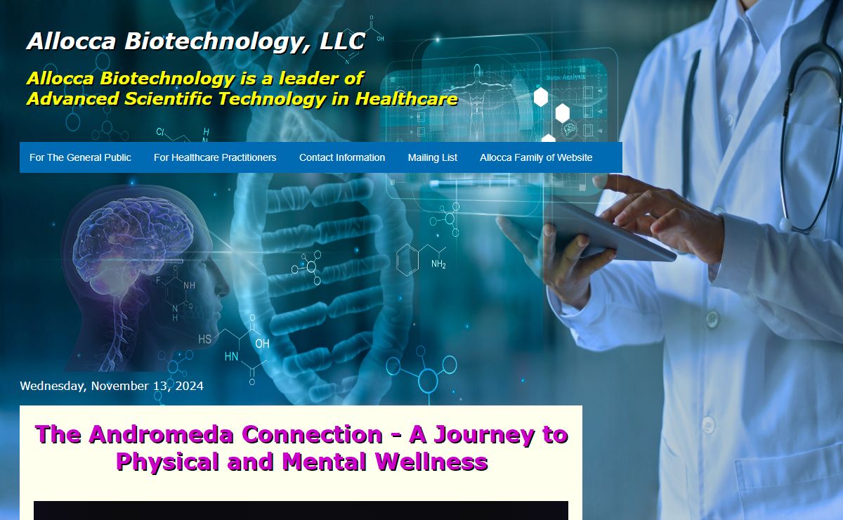 Allocca Biotechnology, LLC - The Andromeda Connection - A Journey to Physical and Mental Wellness